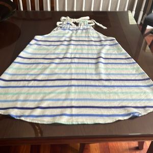 Kate Spade swimsuit coverup M/L tie back blue stripe